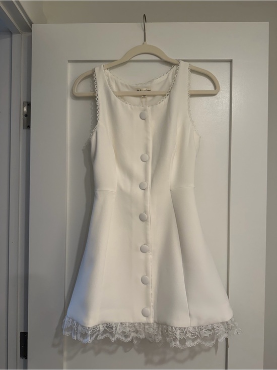 For Love And Lemons Dresses & Skirts - For Love And Lemons White Lace-Trim Button Mini Dress
